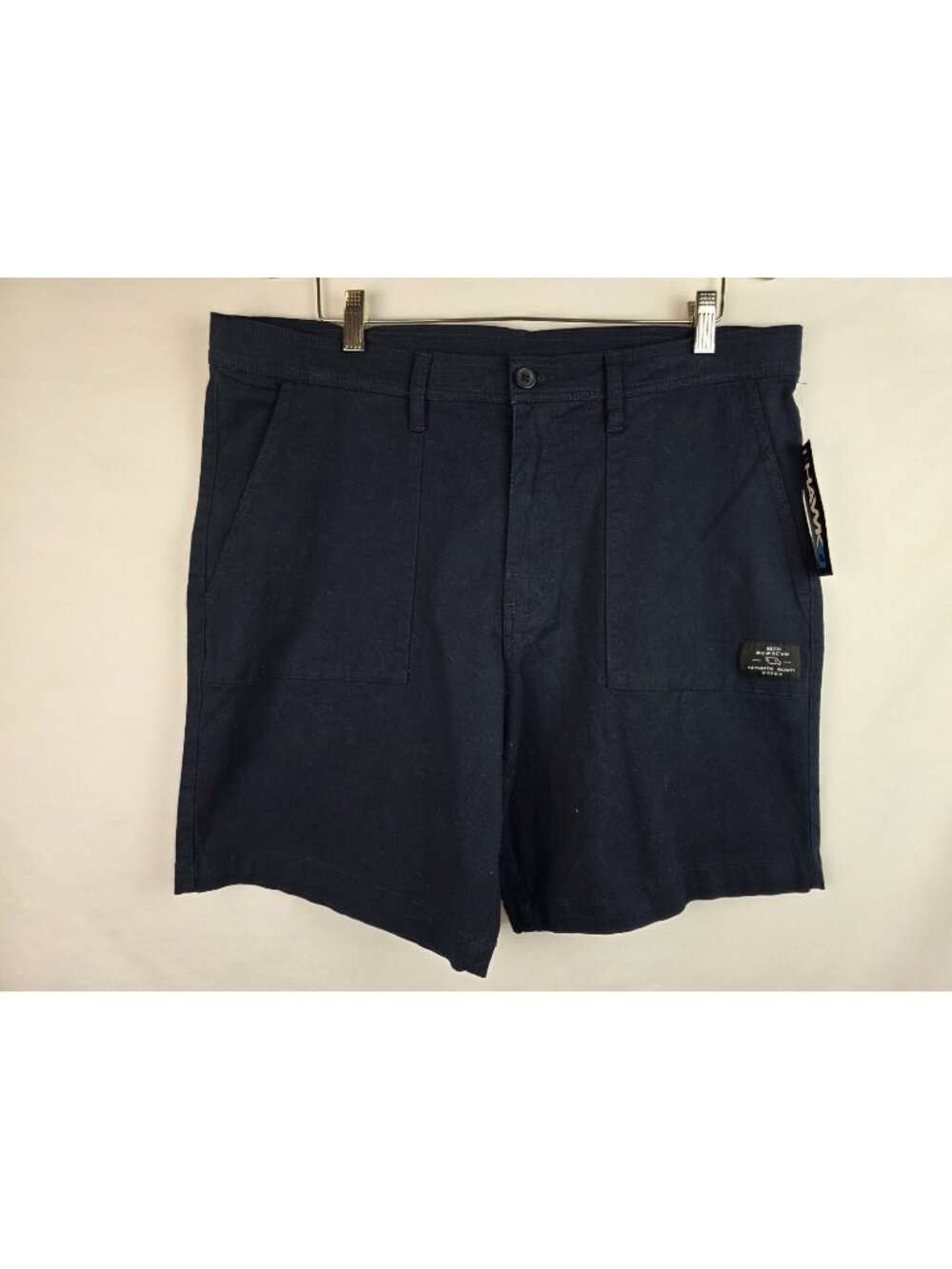 Tony Hawk Men's Shorts Size 38 Navy Blue Flat Front Casual Cotton Shorts